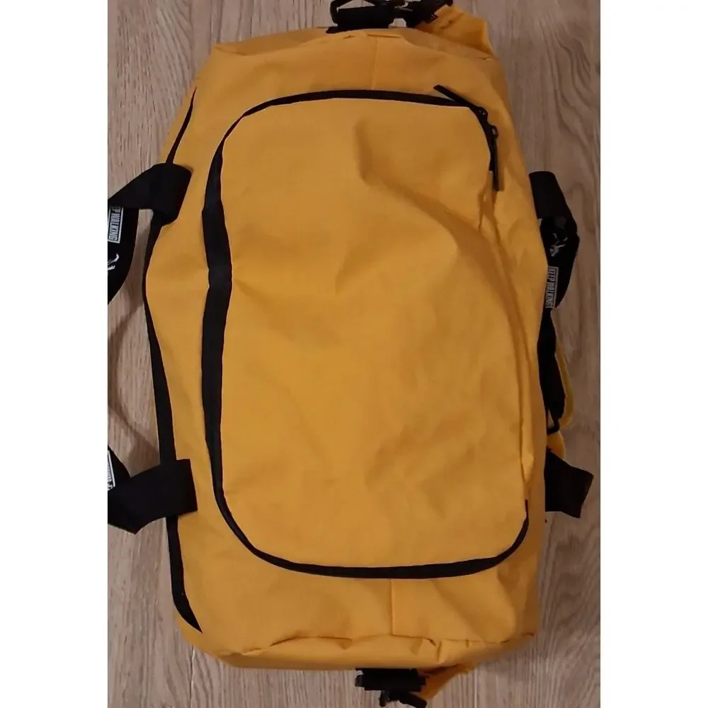 Johnnie Walker Water Resistant Duffel Bag Travel Weekender Yellow Pre-owned
